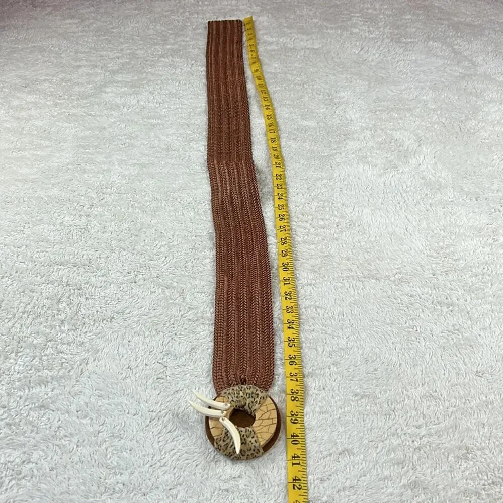 Unbranded Safari  Leopard and talon tooth adjustable belt med - ‎ Large